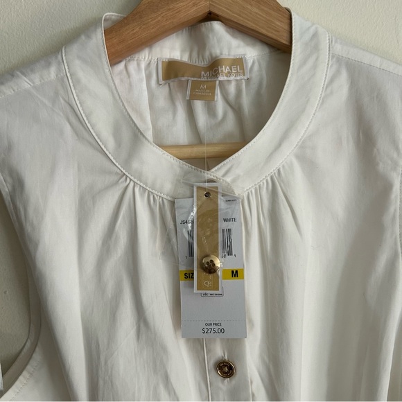 NWT Michael Michael Kors White Button Down‎ Dress - Picture 3 of 4